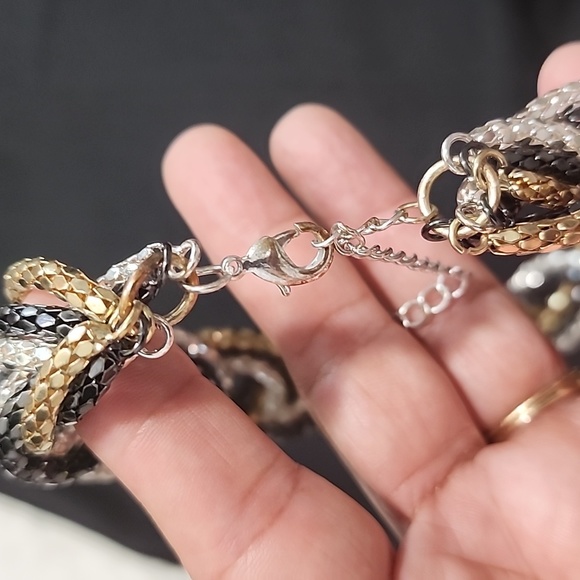 Nordstrom Metal Braided Gold, Silver and Black tones Necklace. - Picture 7 of 7